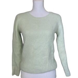 Vintage Jill Stuart Light Green Soft Fuzzy Angora Blend Sweater Women Small